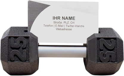 Kurzhantel Visitenkartenhalter