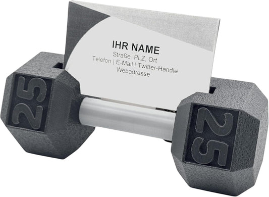 Kurzhantel Visitenkartenhalter
