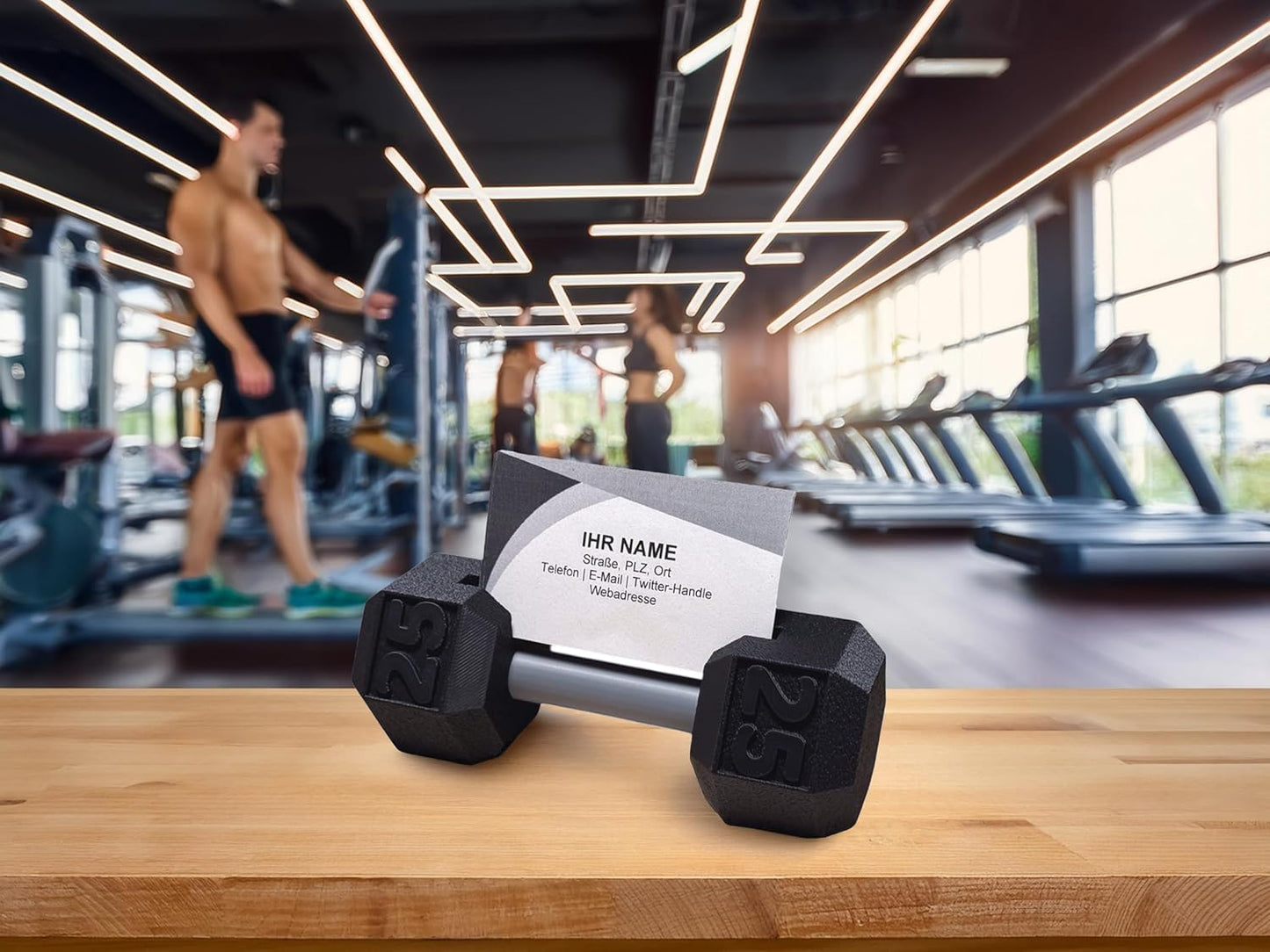 Kurzhantel Visitenkartenhalter